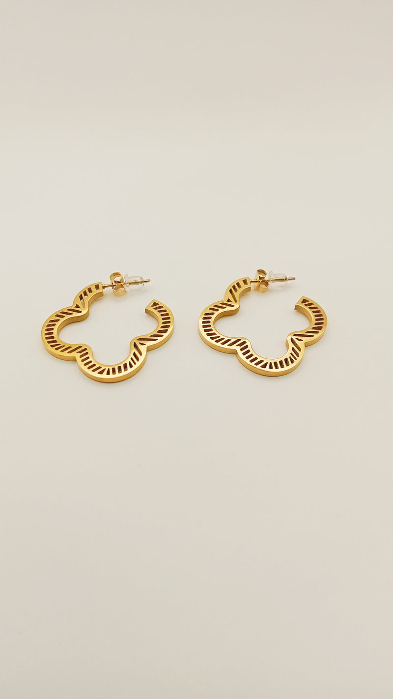 Boucles d'oreilles CREOLES TREFLES
