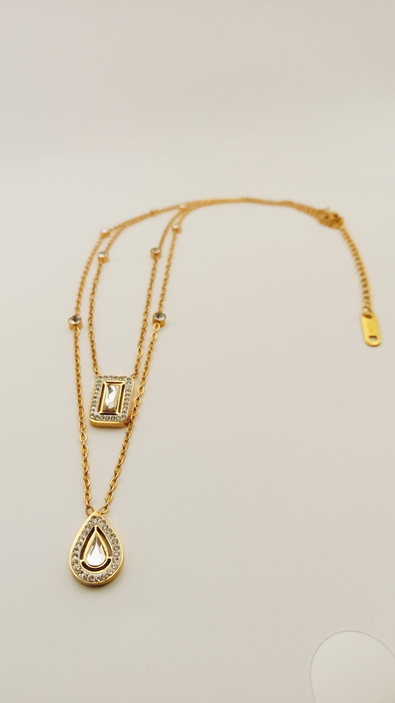 Collier double avec des perles