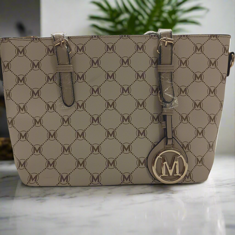 Sac grand à bandeliere beige/taupe