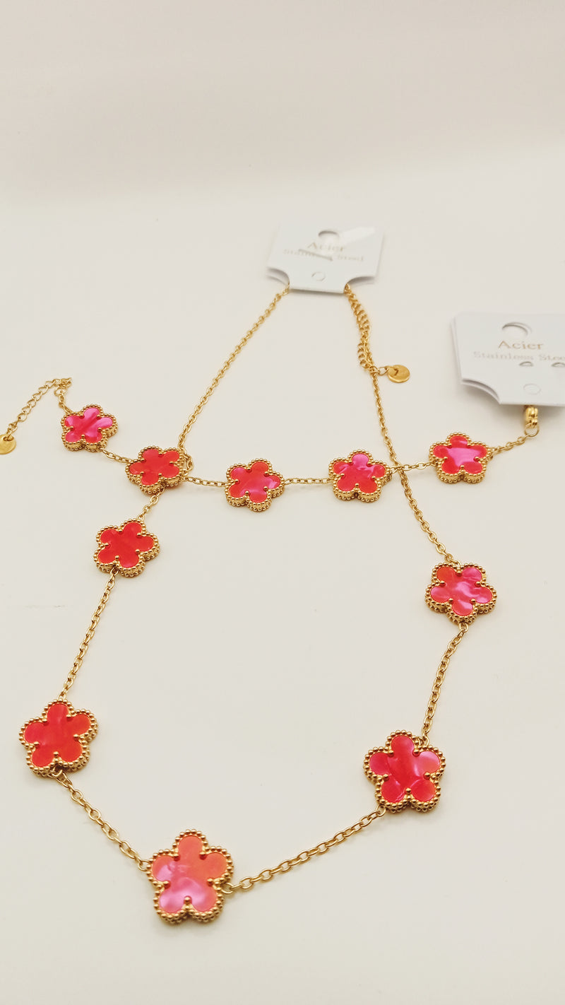 Parure fleurs fauchia