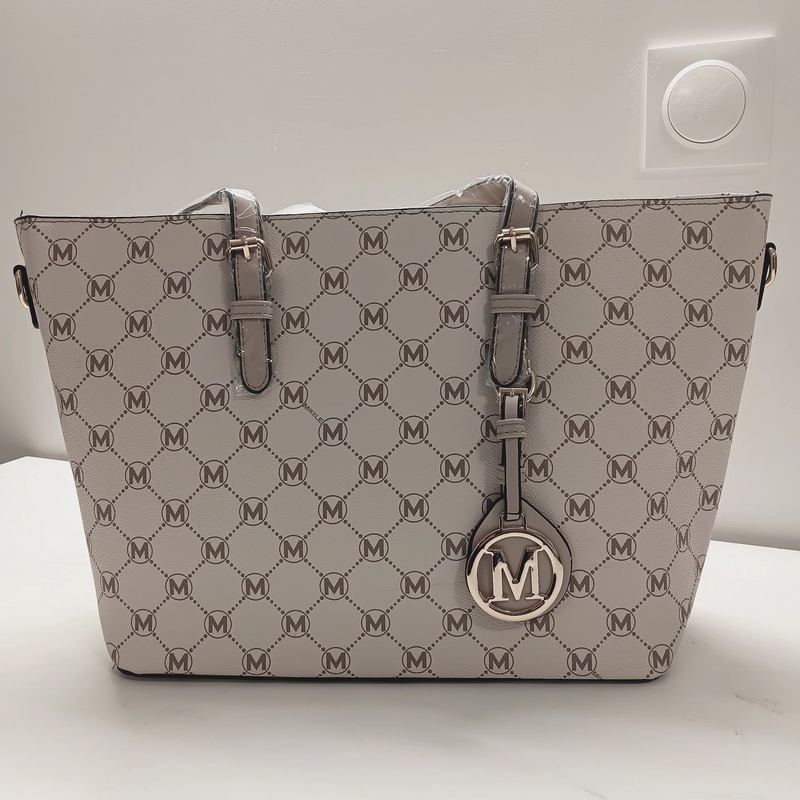 Sac moyen à bandelière beige/taupe
