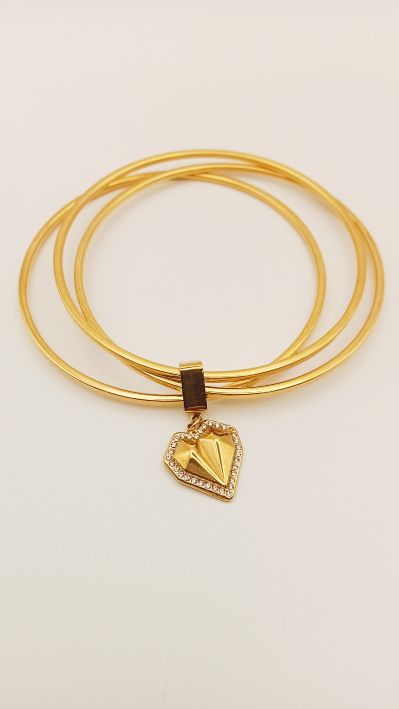 Bracelet cœur à strass
