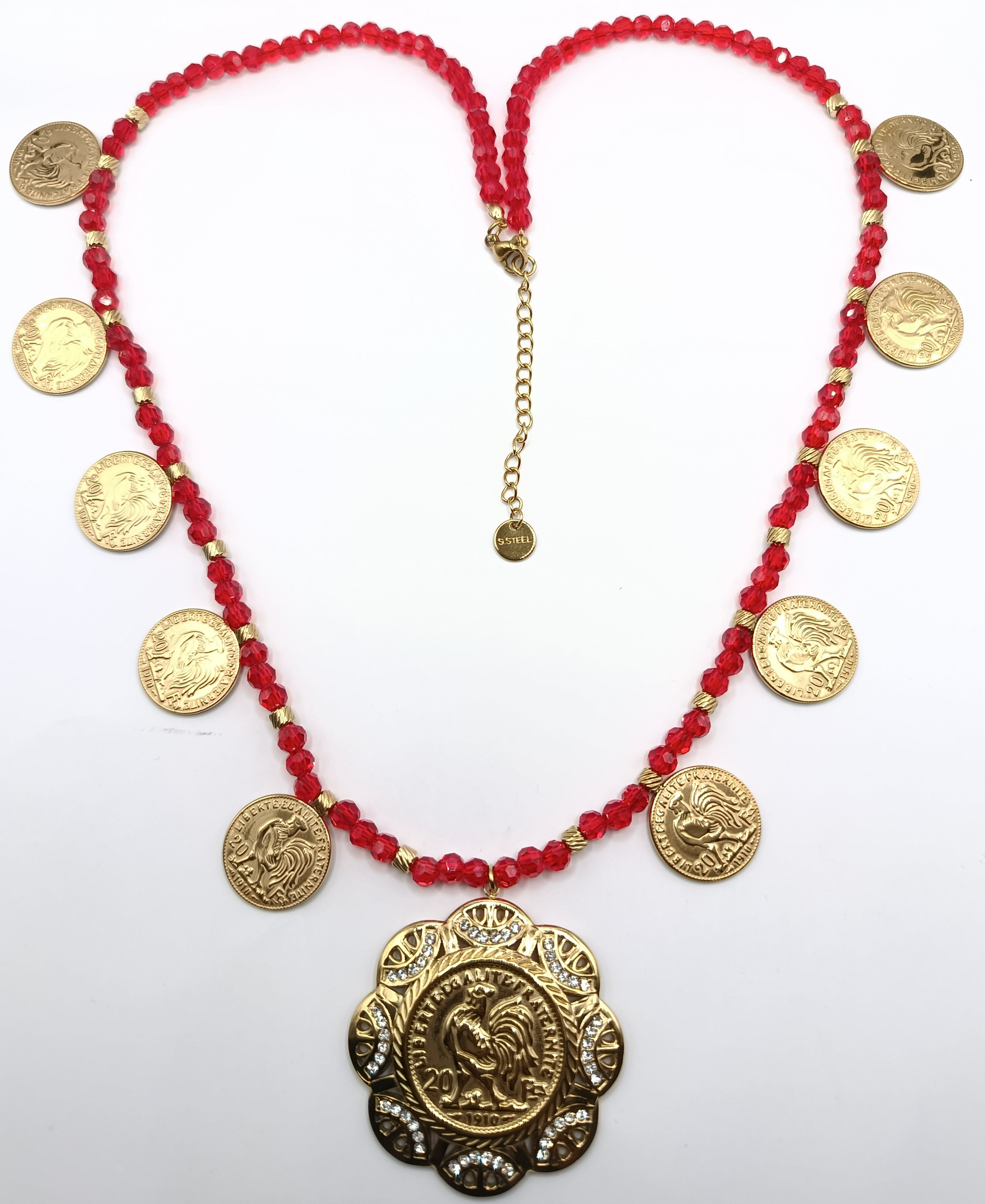 Sautoir Louise et pendentif coq