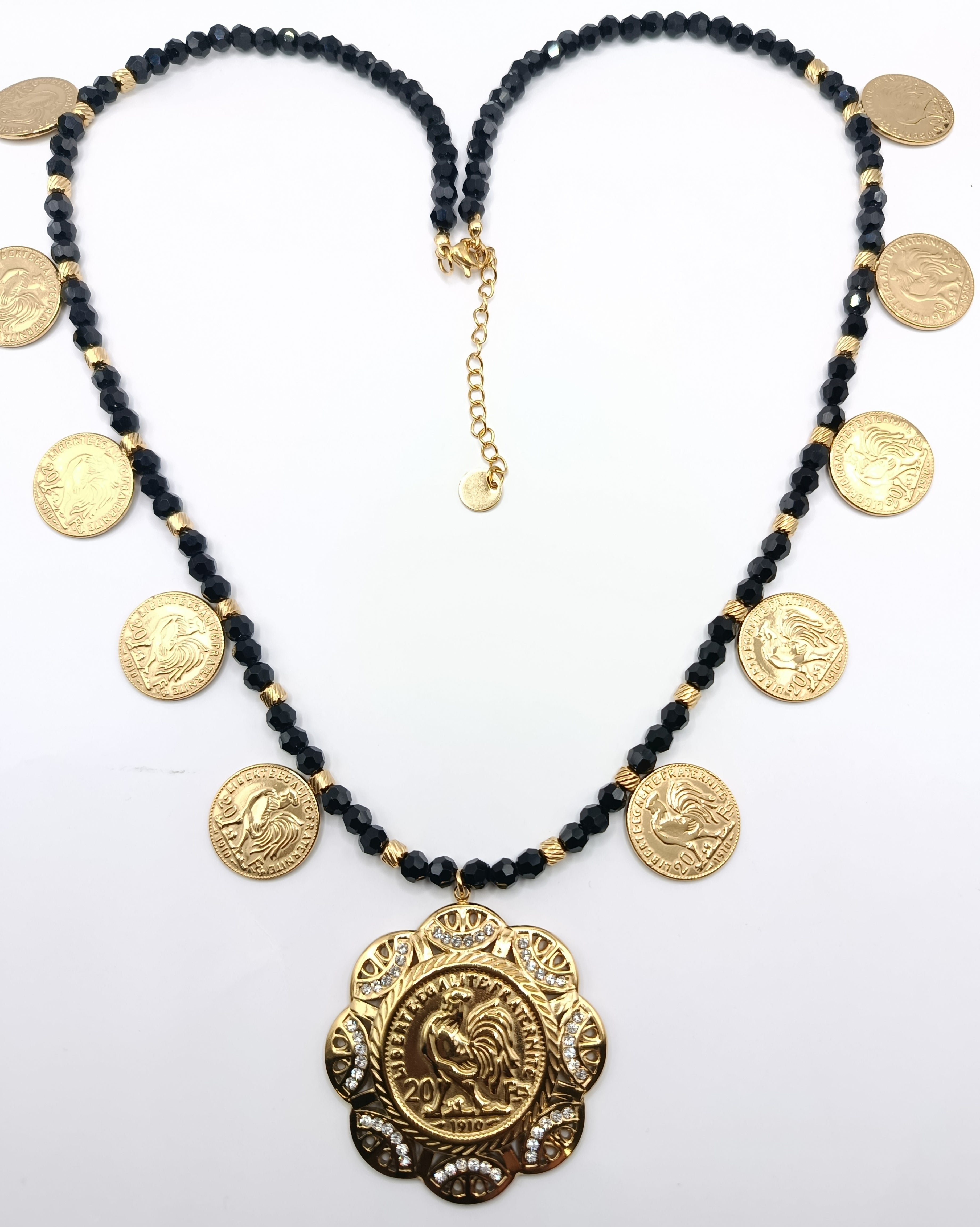 Sautoir Louise et pendentif coq